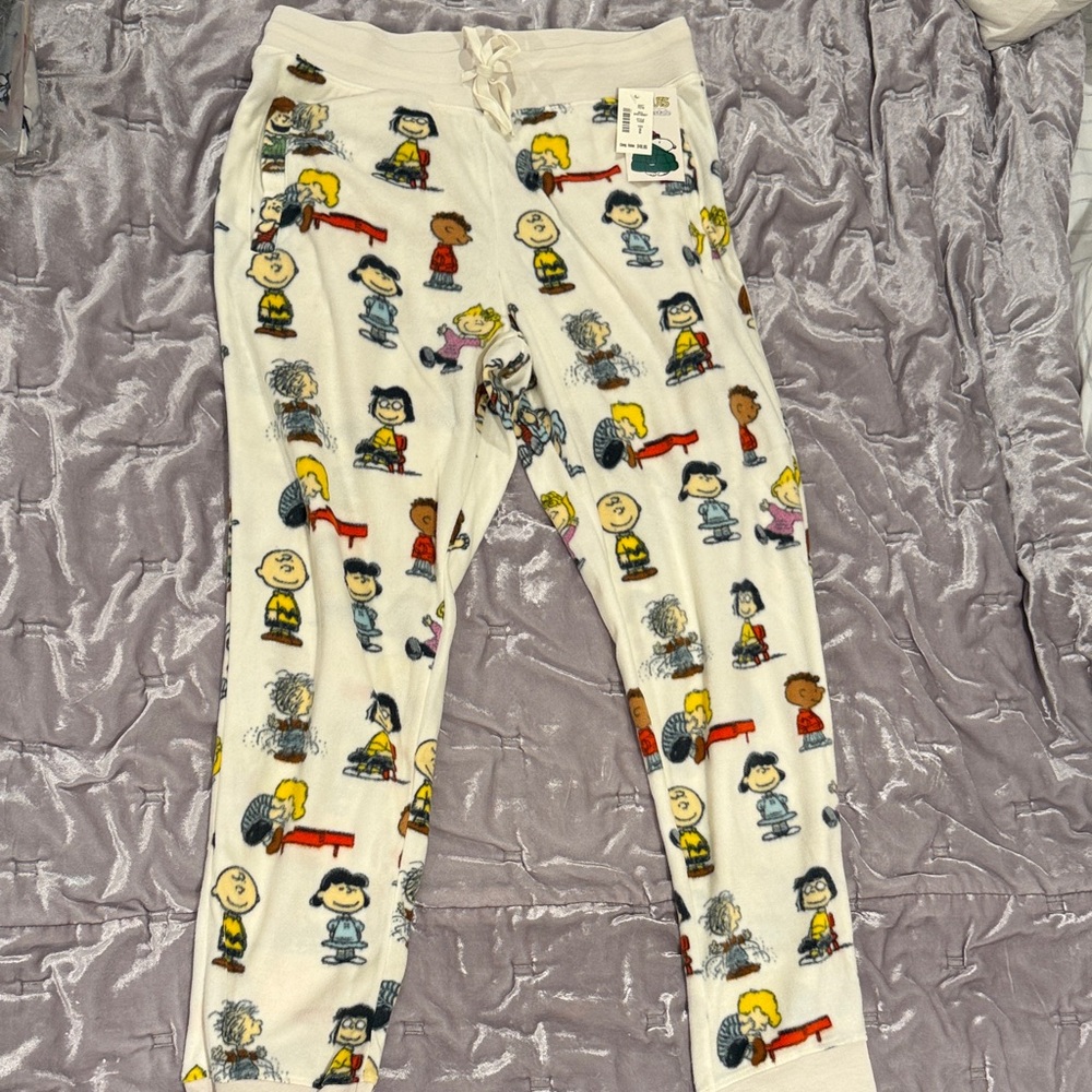 Peanuts Snoopy Cartoon Character Print Joggers